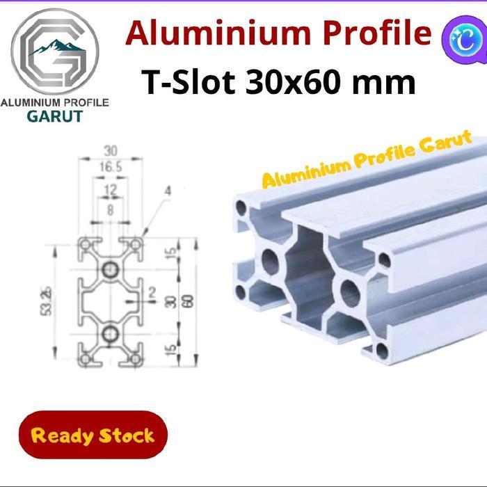 Aluminium Profile T slot 3060 Silver Per Cm