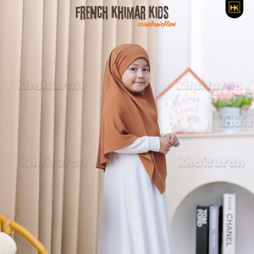 AH.HIJAB  French Khimar Anak Crinkle Airflow Usia 4-8tahun