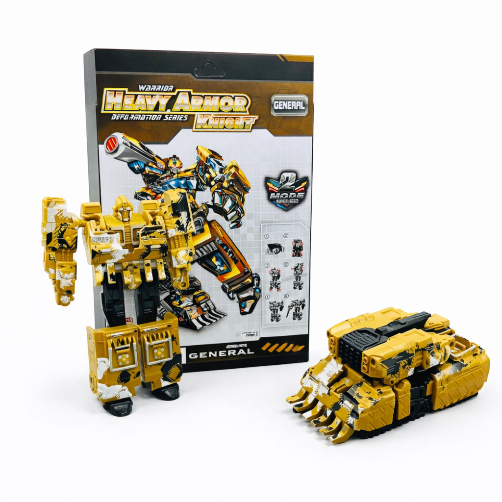 Mainan Robot Tank Transformer Deformation Series Warrior Heavy Armor Knight Robot jadi Mobil