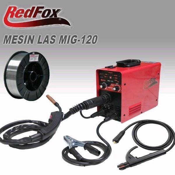 REDFOX MESIN LAS LISTRIK MIG 120T MULTIFUNGSI Flux Core Bisa Tanpa Gas-less Digital Free Kawat Las F