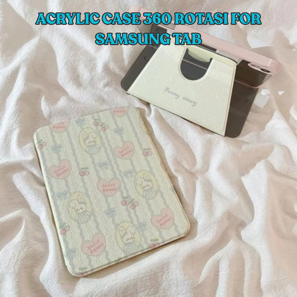 Case Acrylic Samsung Tab 360 Rotation - Samsung Tab S9/S9FE/S10FE Tab A9 Plus Tab A9 Tab S6 Lite 10.