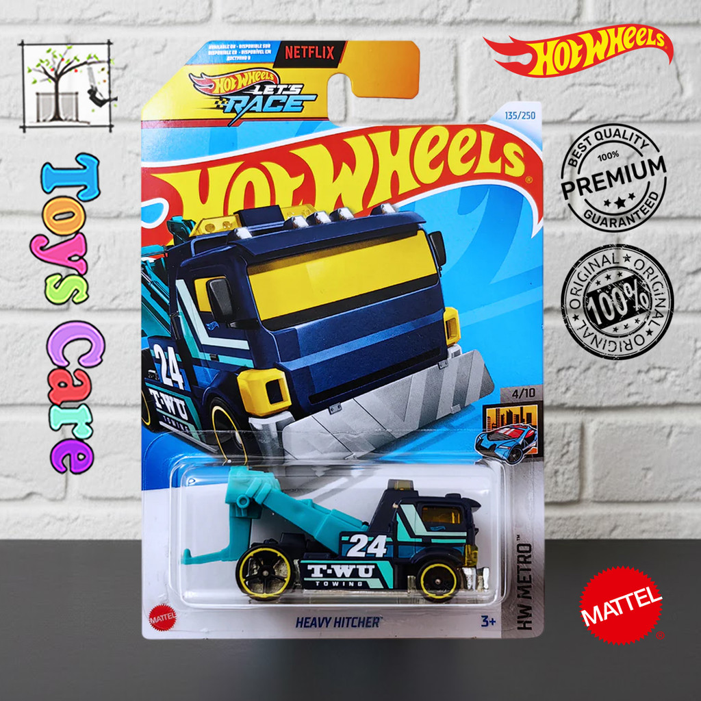 Hot Wheels Heavy Hitcher Biru Tua 2024 Mobil Truck Towing
