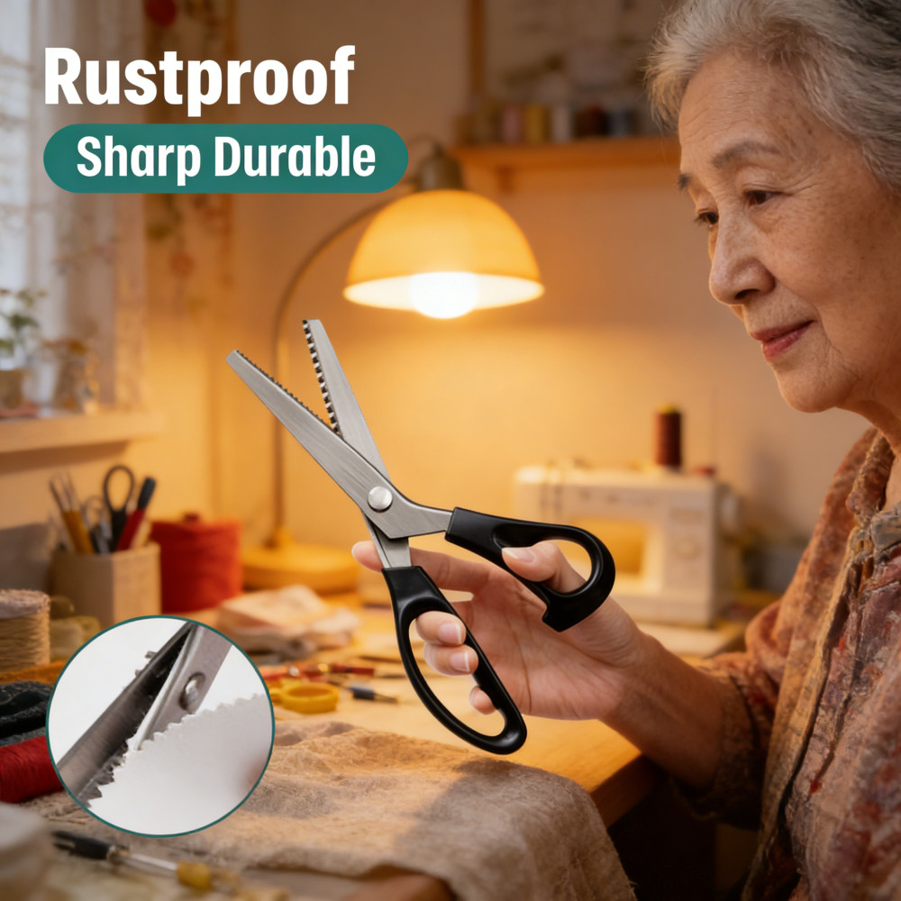 renda tahan gunting penjahit kain gunting kain gunting gigi baja gigi gunting kain DIY segitiga penj