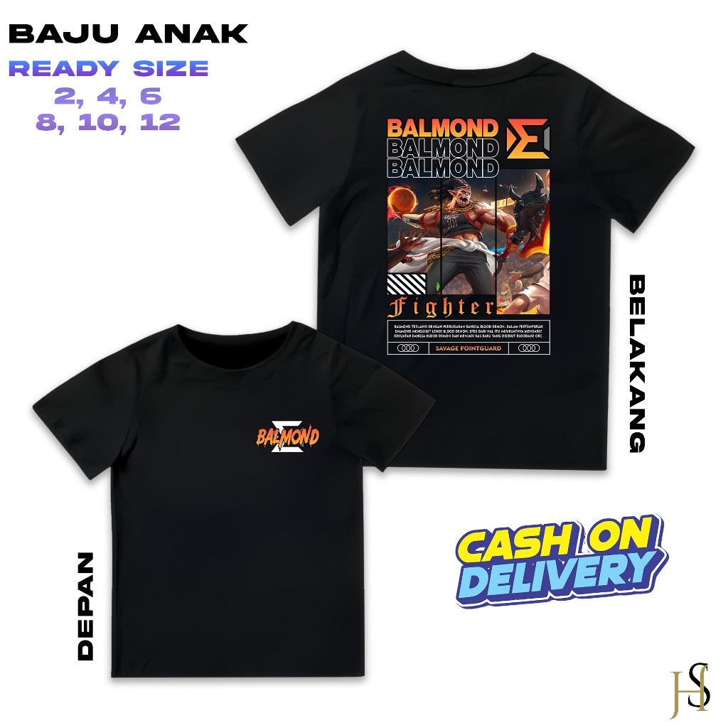 Kaos Hero Mobile Legend - Kaos Atasan Katun Sablon -Hero ML - Kaos Hero ML BALMOND SAVAGE POINTGUARD