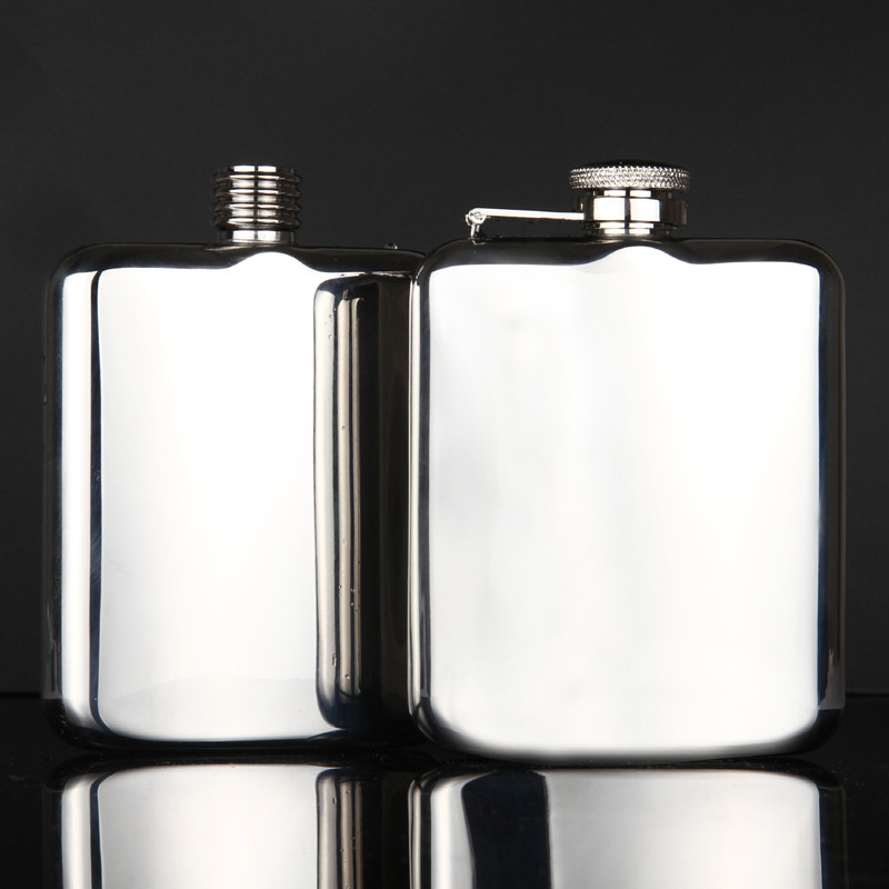 Pure Handmade Stainless Steel Pocket Hip Flask 6oz, Alcohol Flask, High Quality Mirror Face, Free Fu
