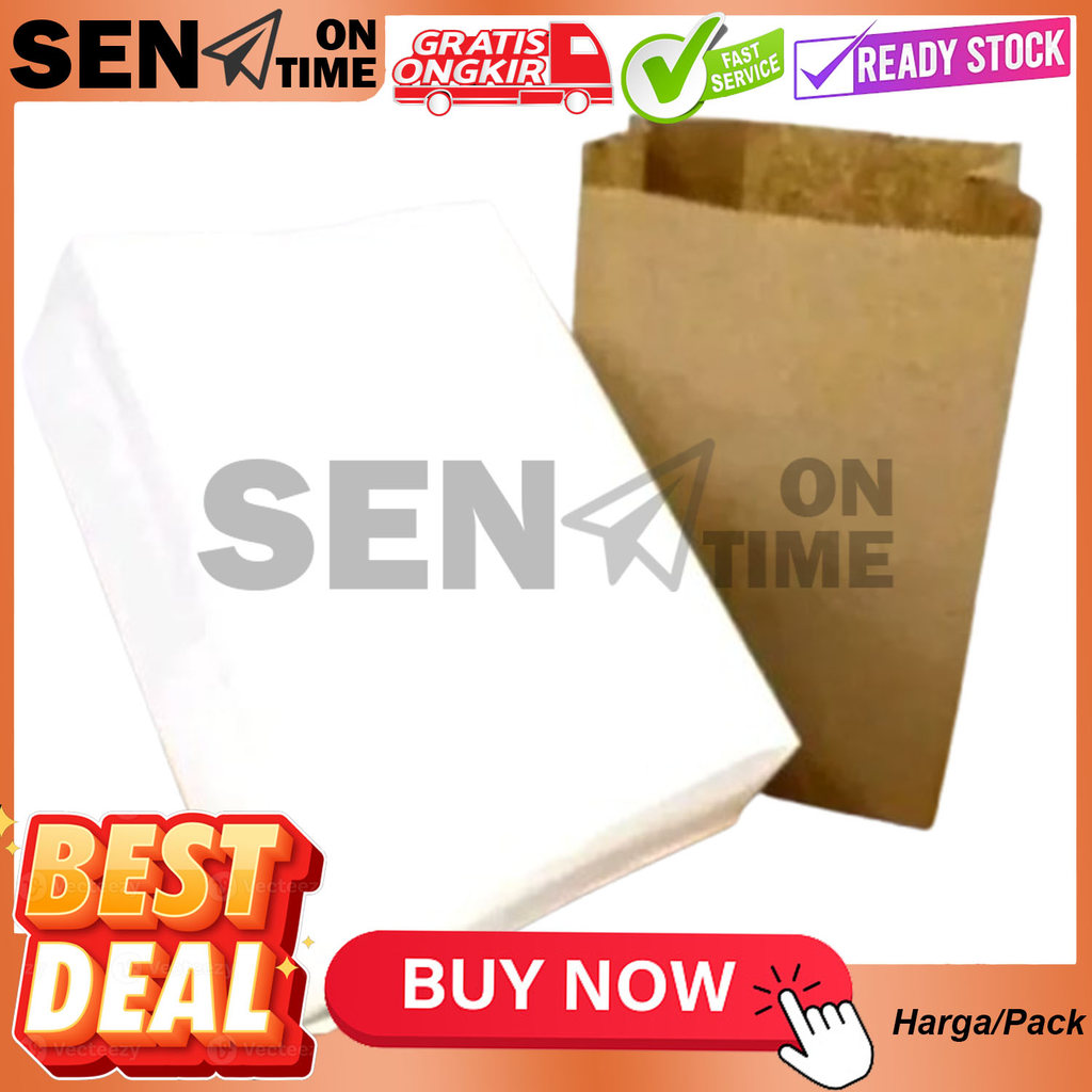 Kemasan Ayam Goreng Putih Greaseproof Paper Bag Fried Chicken Anti Minyak Food Grade Kantong Kertas 