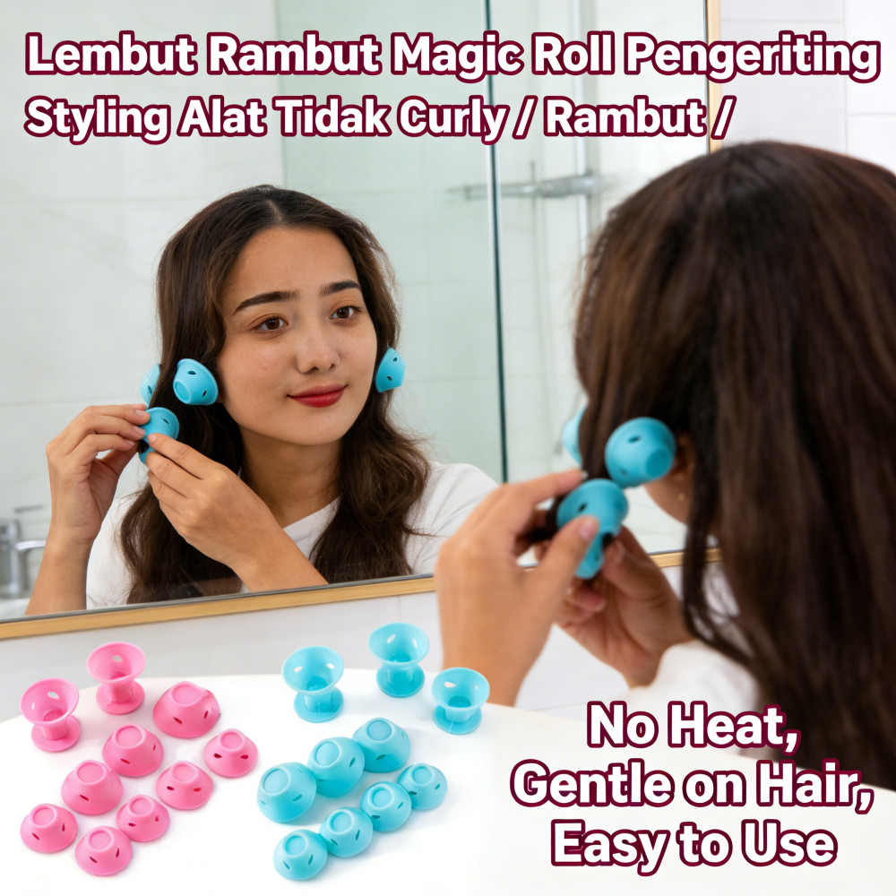 Pengeriting Magic Rambut Alat Rol 10Pcs Rambut Tidak Panas Lembut