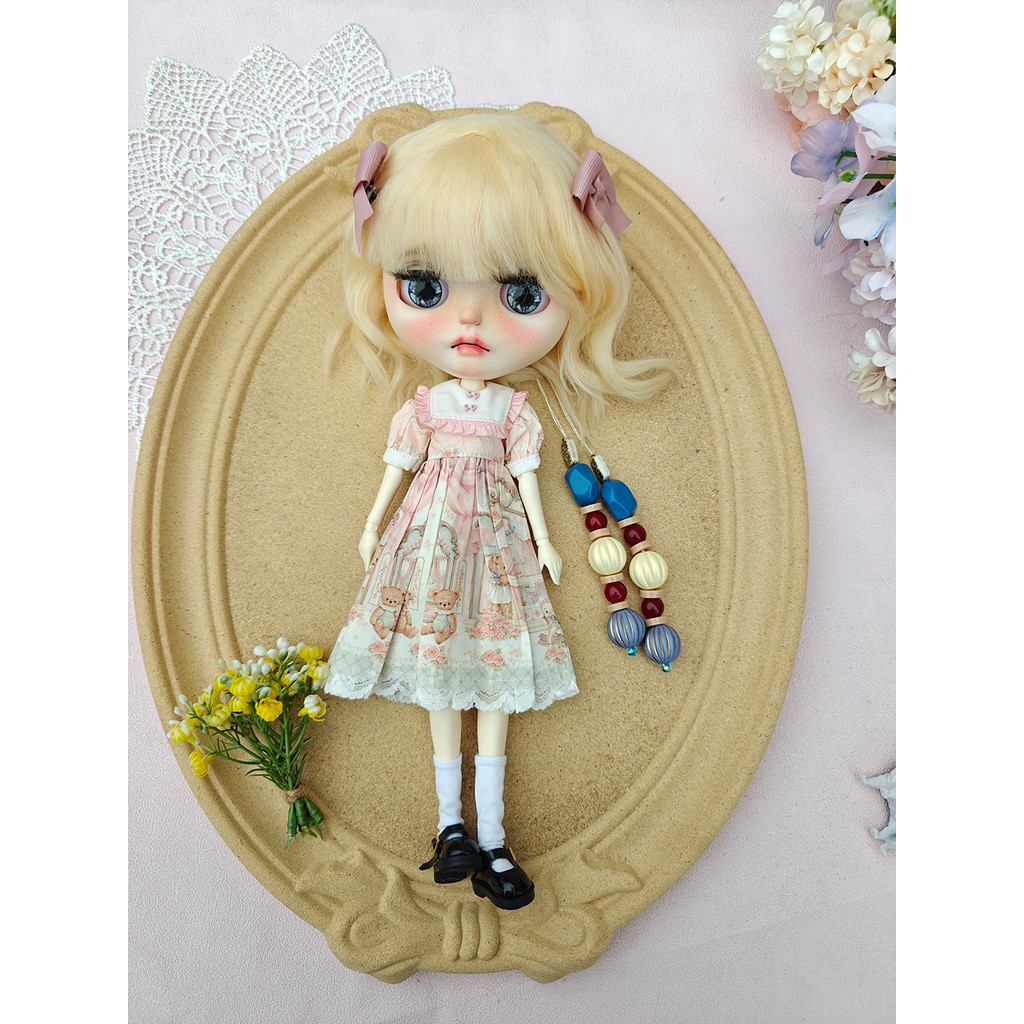 Blythe Doll clothes Vintage Dress cute handmade Blythe Clothes OB22 OB24 AZONE Blythe Doll Accessori