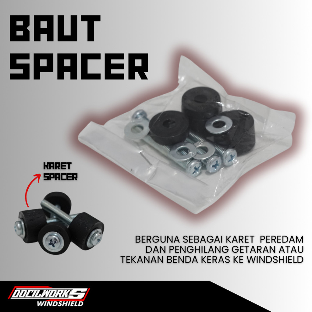 Docilworks - Baut Visor dan Spacer Karet Windshield Aerox Nmax FJL.variasi