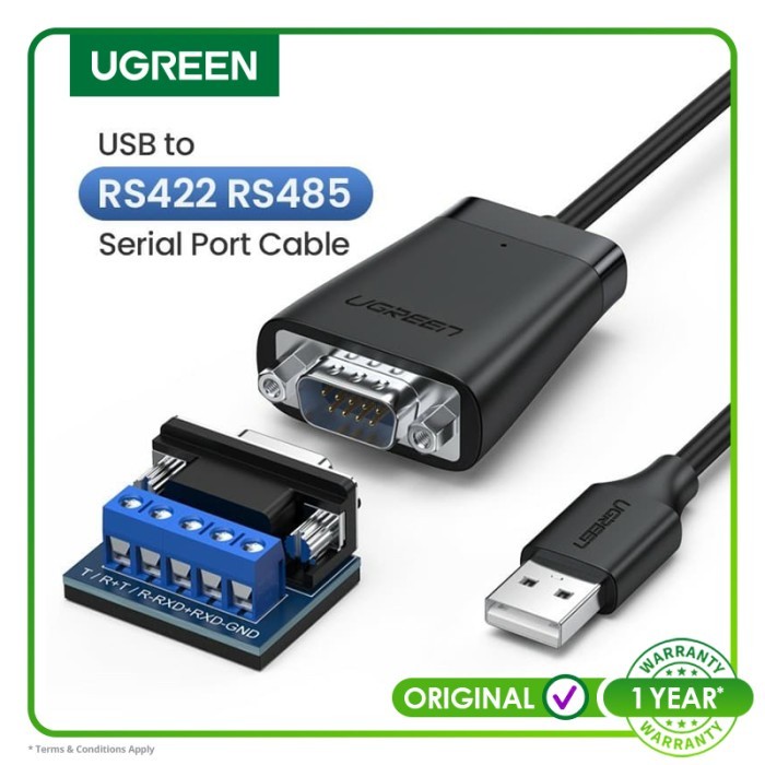 Ugreen 60562 USB to RS422 RS485 Serial Port Converter DB9 Male FTDI