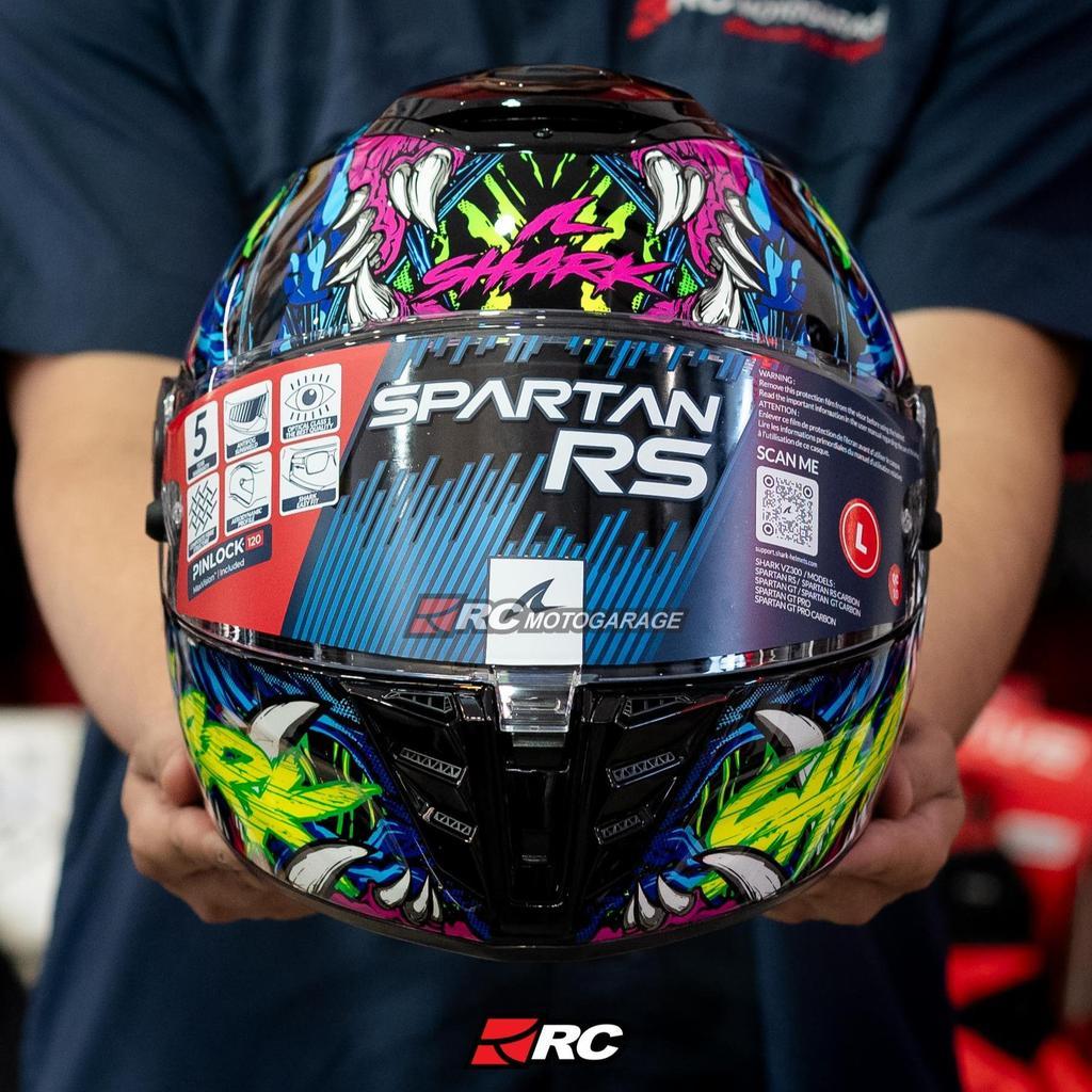 Helm Motor Full Face - SPARTAN RS Shaytan Black Green Violet