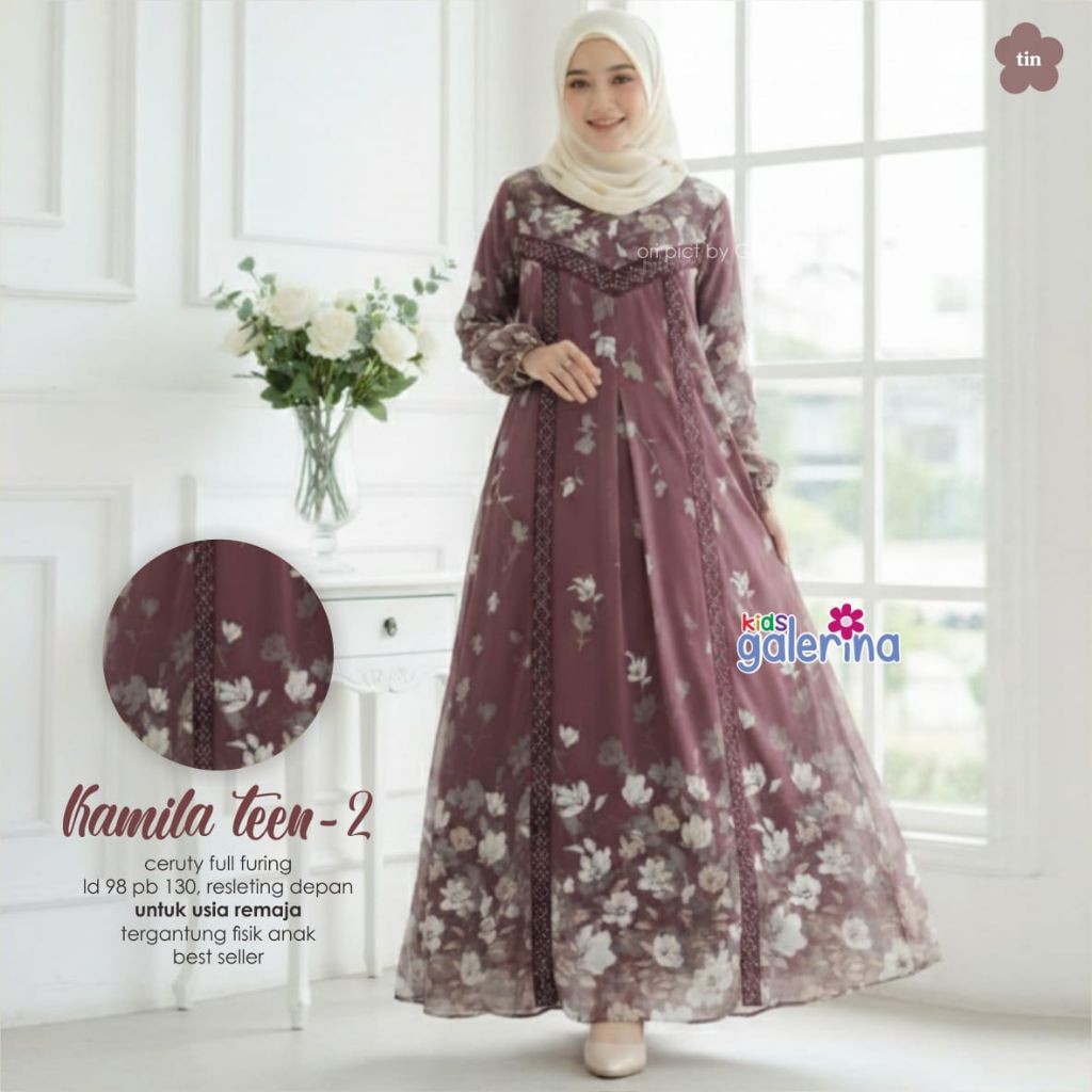 Kamila gamis dress anak perempuan tanggung modis casual simpel best seller