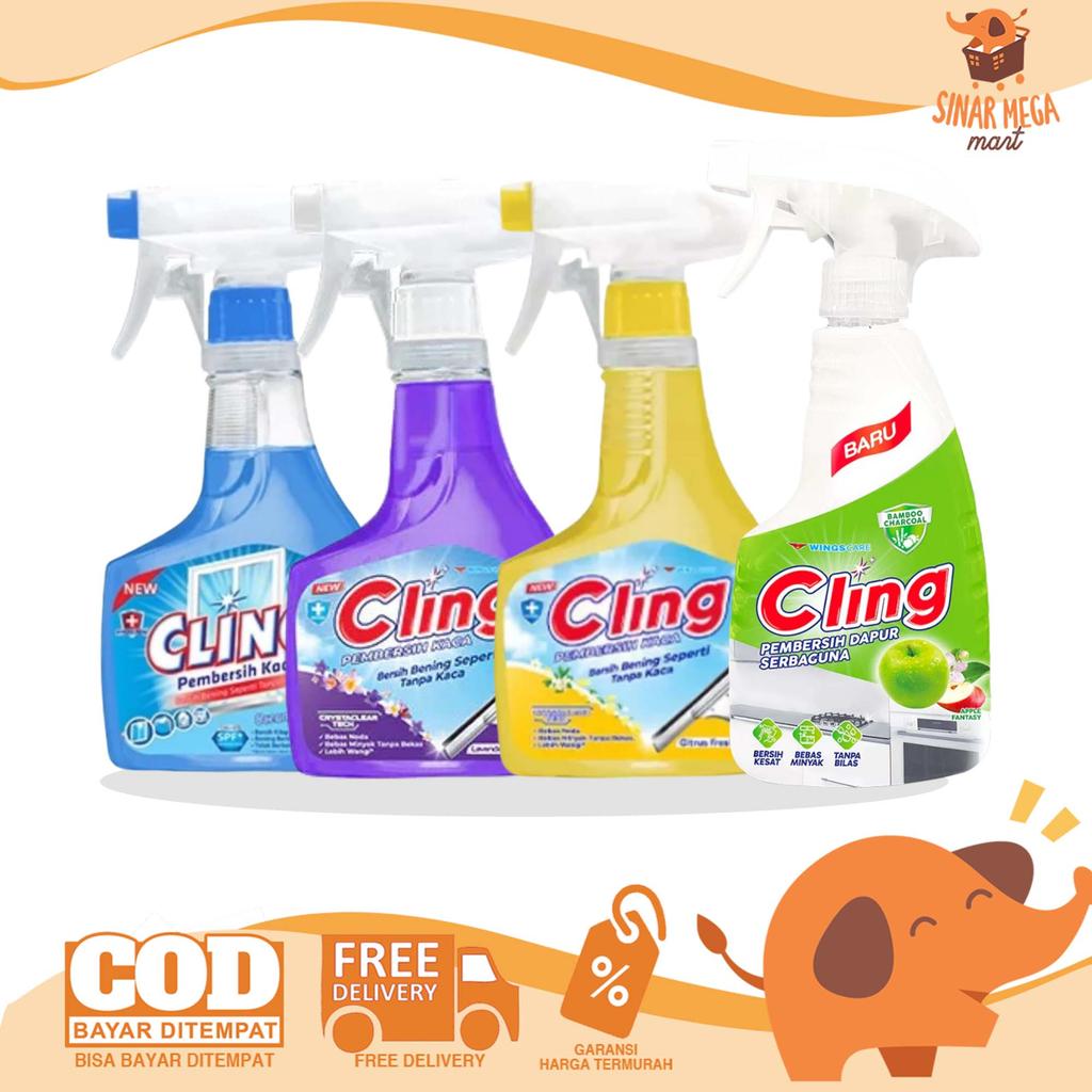 Cling Pembersih Kaca 440ml Spray / Botol Semprot Glass Cleaner