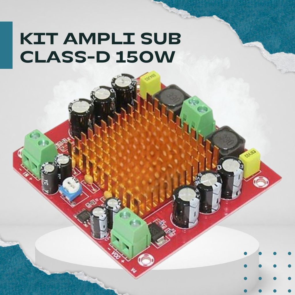 Kit Power Ampli Mono Subwoofer Clas D 150 Watt TPA3116 12-24v Dc