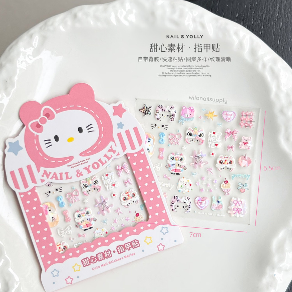 [READY STOCK] NAIL YOLLY STICKER | Nail Art Nail Sticker Nail Yolly Chinese New Year Imlek Hello Kit