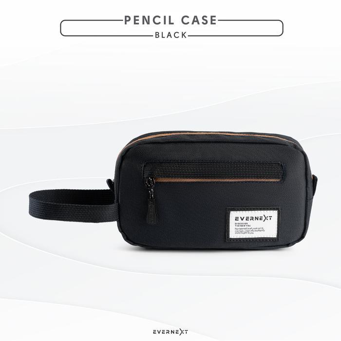 New Collection Kotak Pensil Tempat Wadah Alat Tulis Sekolah ATK Dusgrip Pensil Kain - BLACK