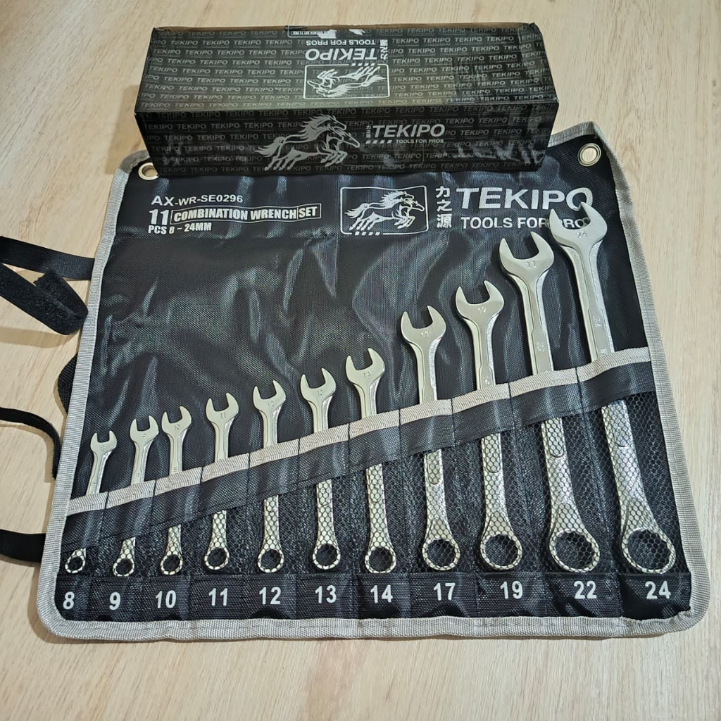 Kunci Ring Pas Set Tekipo By Tekiro 11Pcs Ukuran 8 - 24 Pcs / Kunci Pas Set 8 - 24 Mm 11 Pcs - Kunci