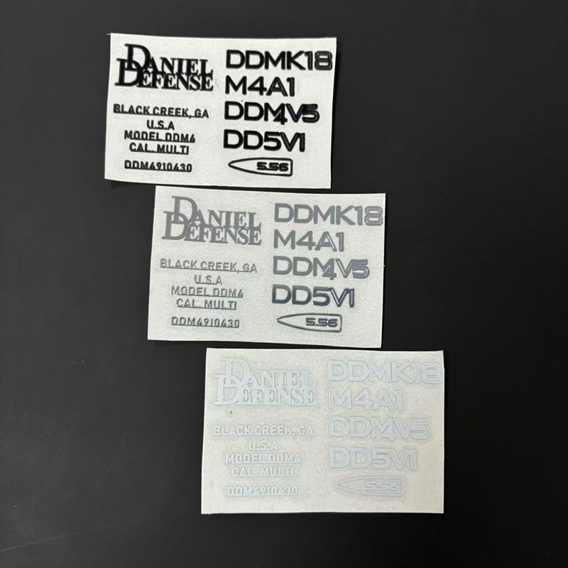 DDMK18 Metal Sticker White Black Y Decoration MK18 M4 Gel Ball Water  HK416 LeHui AK74 Accessory