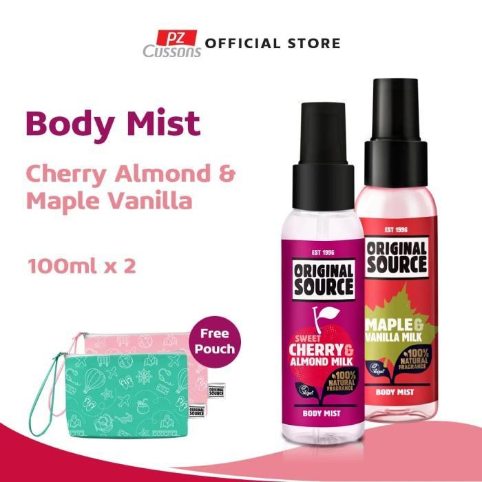 Original Source Fragrance Set - Body Mist Cherry & Maple FREE Eco-pouch - Original Source, Standar