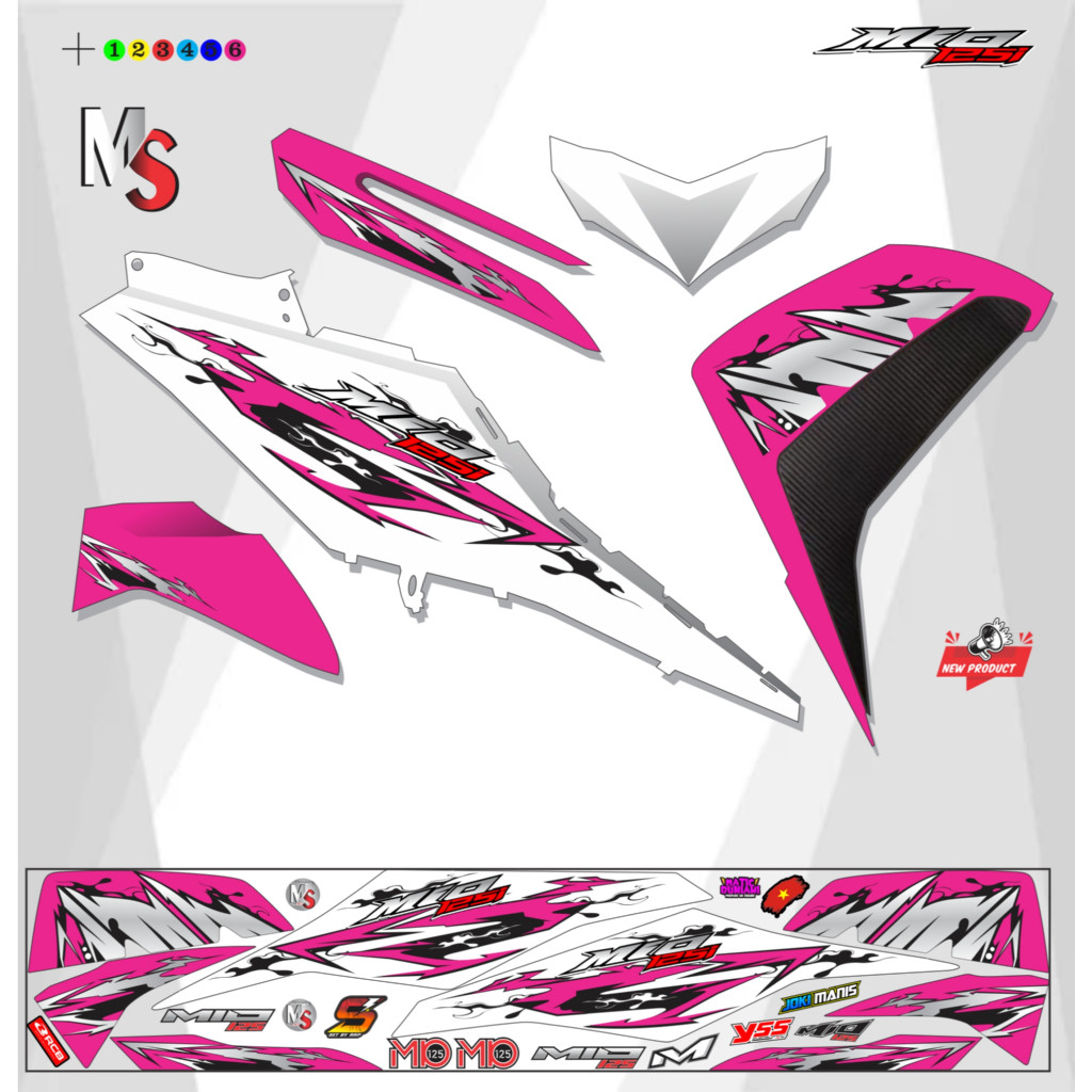 STRIPING VINYIL POLET MIO Z / STIKER VARIASI VINIL MIO M3 MS002 STRIPING VINYL