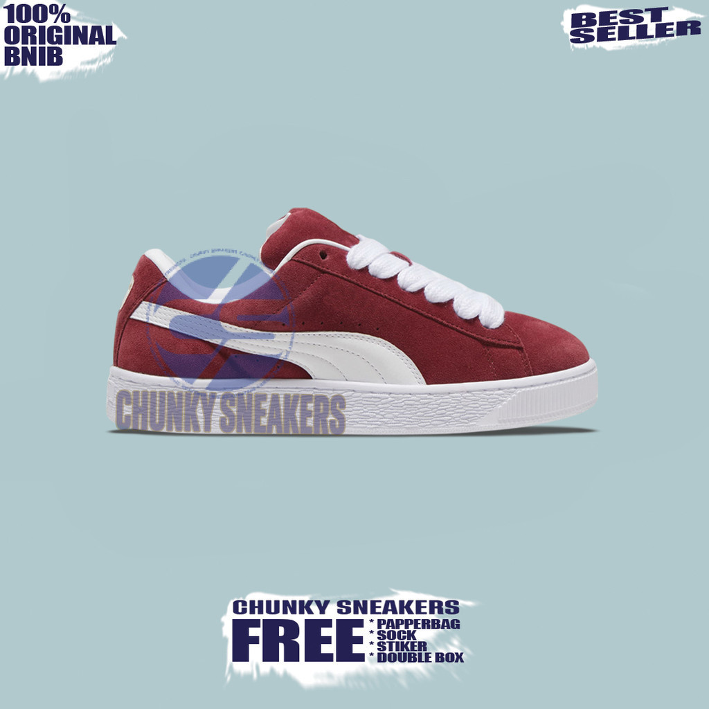 Sepatu Sneakers Puma Suede XL Burgundy 100% Original BNIB Unisex