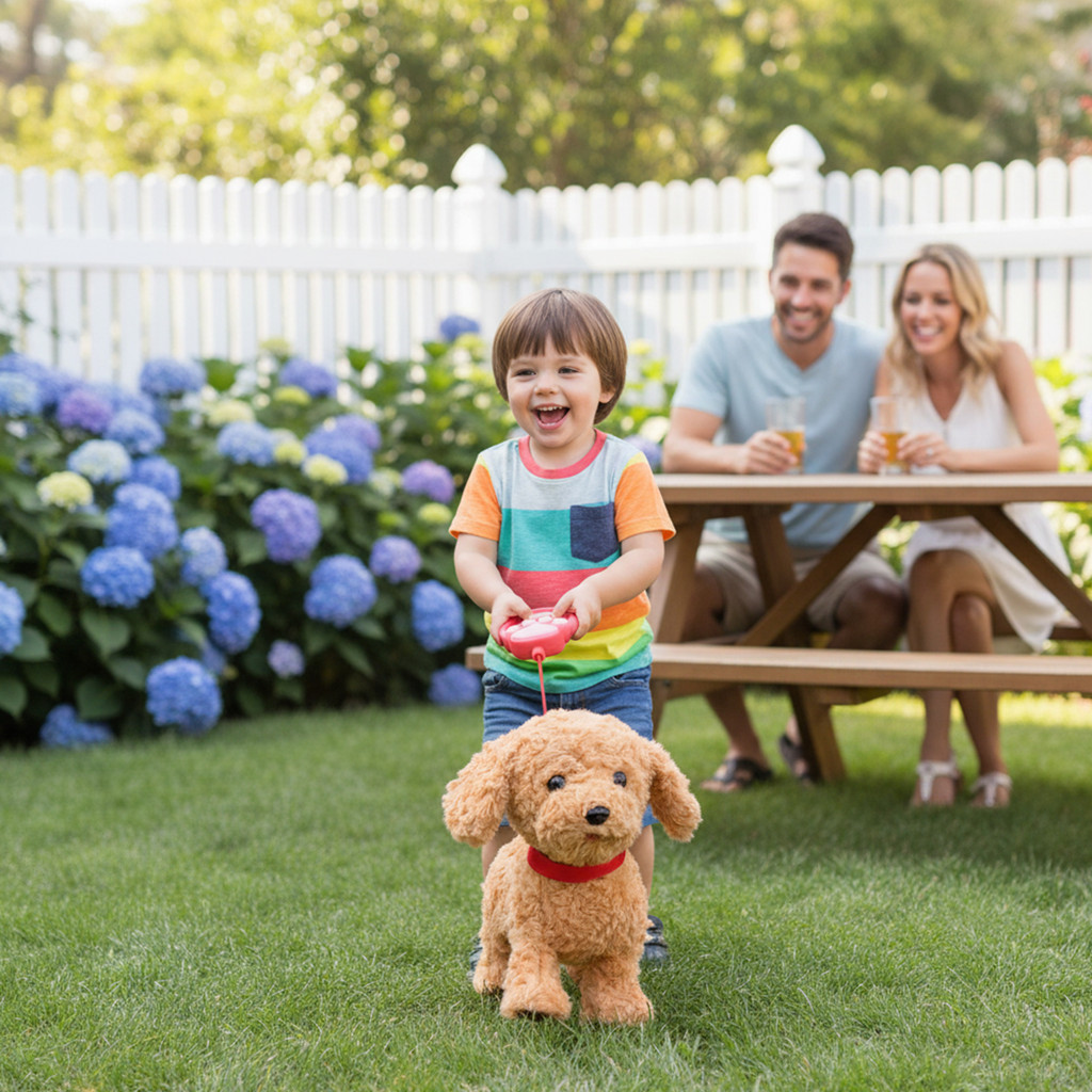 Walking Dog Repeats What You Say Realistic Licking Tongue Interactive Musical Puppy Robot Stuffed An