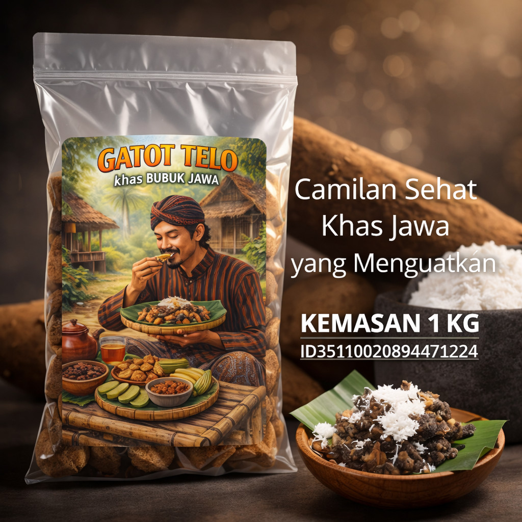 ( Gaplek Gatot ) Gatot Telo Gatot Instan kemasan 1 Kg Nikmat lezat makanan tradisional jawa gatot si