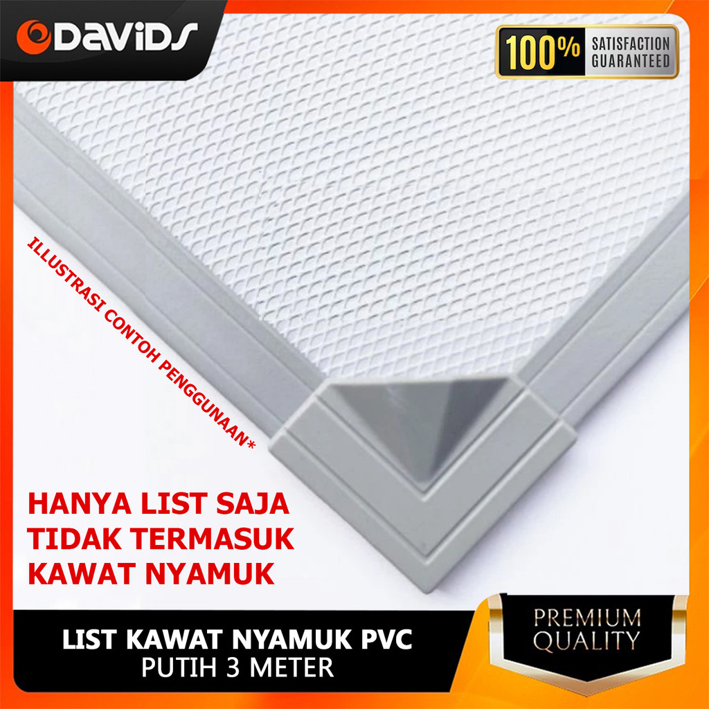 List Kawat Nyamuk Kasa Frame Pvc Putih Set 3 Meter