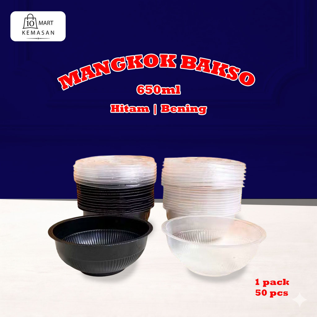 Isi 50 PCS]Mangkok Bakso Plastik/Mangkok Mika Bakso
