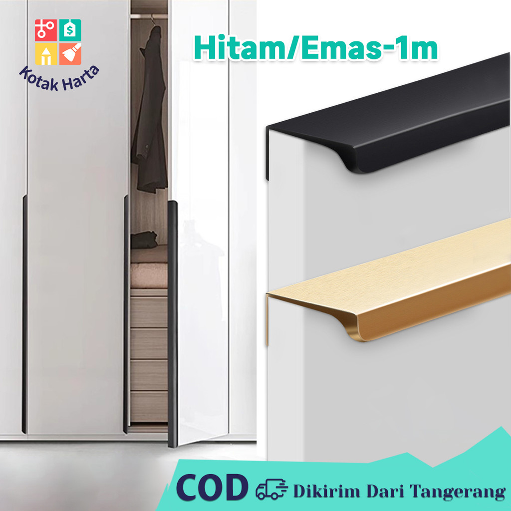 100Cm Handle Tarikan Lemari Invisible Minimalis Aluminium Untuk Pintu Dapur Dan Lemari Baju