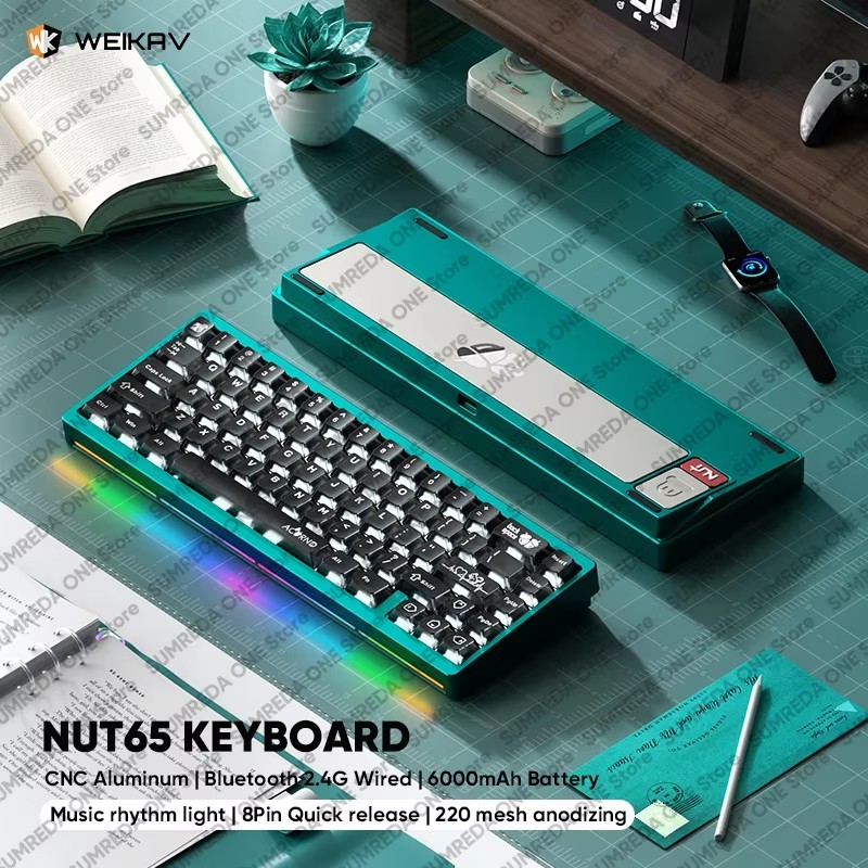 NUT65 Sugar65 V3 Lucky65 V3 Mini Custom Wireless Aluminum Mechanical Keyboard Kit RGB Bluetooth Wire