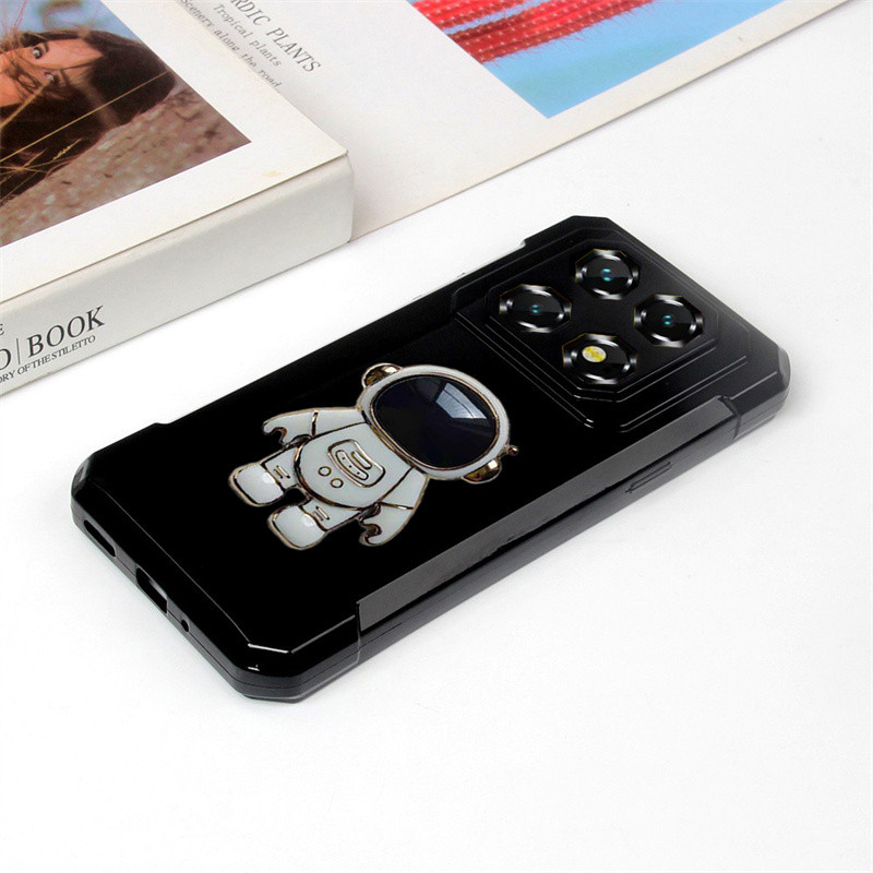 For Oukitel WP 60 Phone Case Fashionable Cartoon Astronaut Stand Shockproof Soft Silicone for Oukite