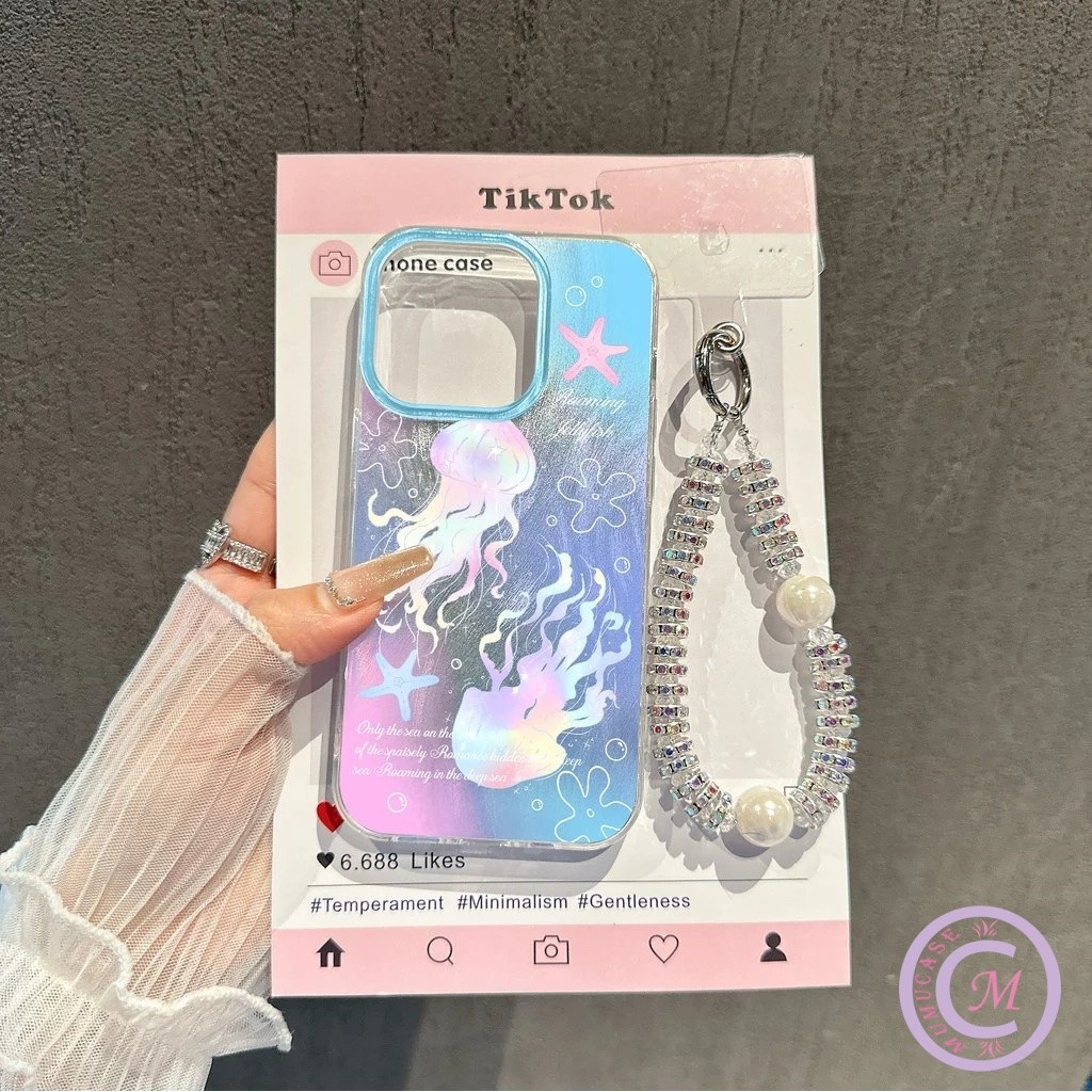 case VIVO Casing ponsel Rantai ubur-ubur yang diwarnai Kompatibel Untuk VIVO Y02 Y15S Y02S Y35 Y36 V