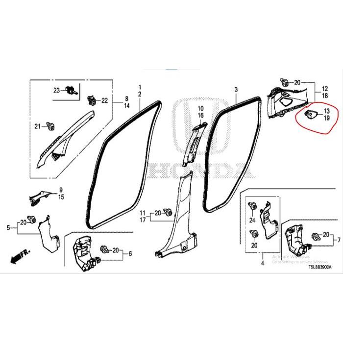 Cover Seatbelt Belakang JAZZ GK5 Original honda - KANAN PASS