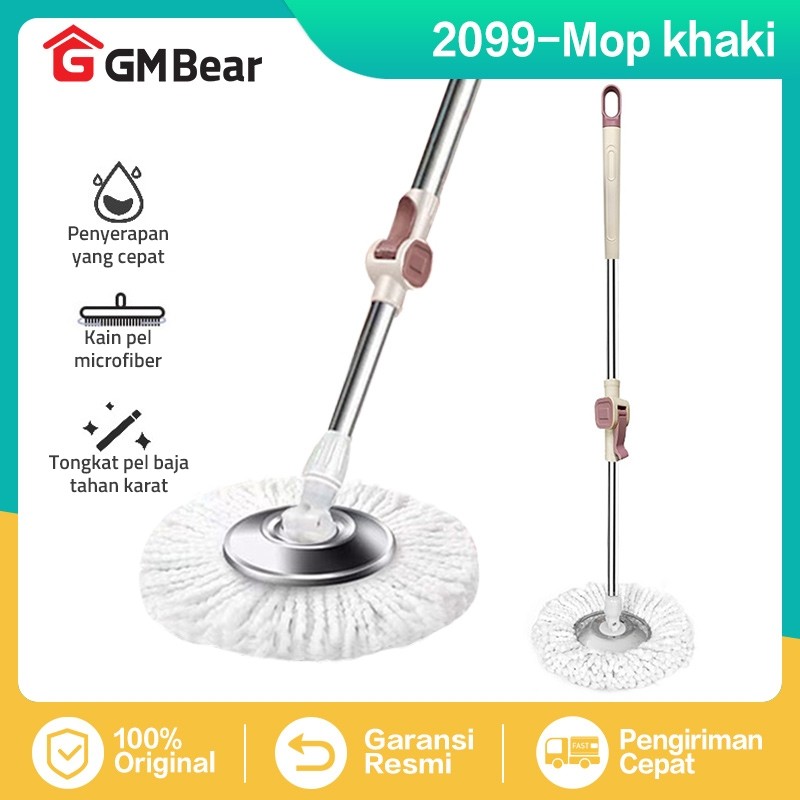 TERLARIS - GM Bear Gagang Pel Mop Putar - Tongkat Pel Putar Kain Pel Lantai