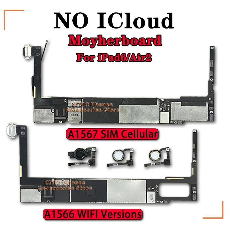 Original NO iCloud Motherboard For IPad6 Logic Board A1566 WIFI Versions A1567 SIM Cellular Versions