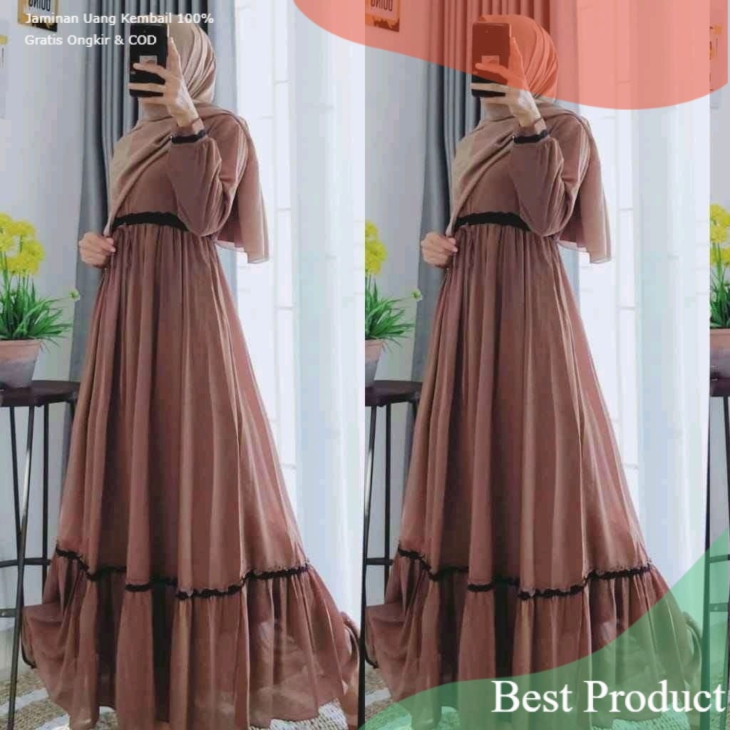 gamis zafina maxi ceruty full puringpakaian pria lainnya