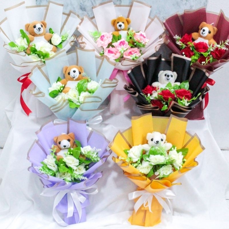 RAINBOW FLORIST BUKET BONEKA | BUKET BUNGA | BUKET BUNGA BONEKA | BUKET BONEKA ULANG TAHUN | BUKET B