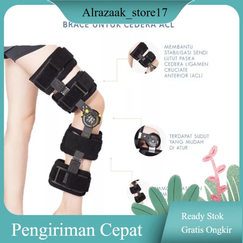 terapi lutut knee brace ACL, PCL, LCL, MCL, osteoarthritis Knee Brace With ROM Joint / Deker Pasca O