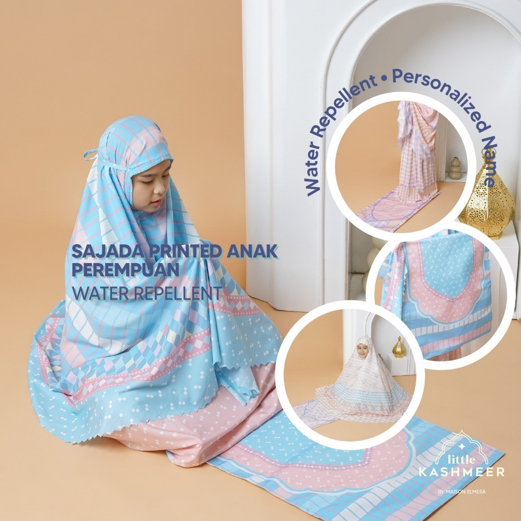 SAJADAH ANAK LITTLE KASHMEER | SAJADAH PRINTING ANAK | SAJADAH ANAK PEREMPUAN | SAJADAH TRAVELLING