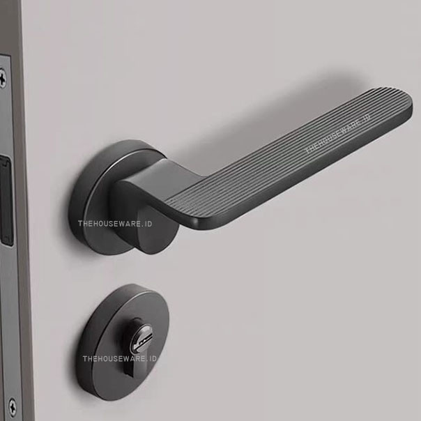 1 set kunci pegangan aluminium ruang, pegangan pintu anti-pencurian ruang tamu kamar tidur, Lurus pe