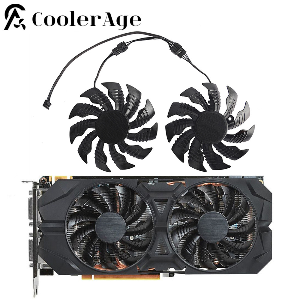 Video Card Fan For Gigabyte GeForce GTX 960 GTX 950 R9 390 380 T129215SU PLD09215SU 88MM Replacement