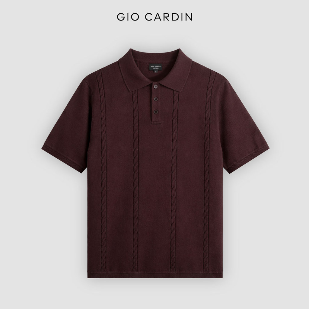 GIO CARDIN - GIO CARDIN - Baju Knit Polo Pria Baron - Coffee