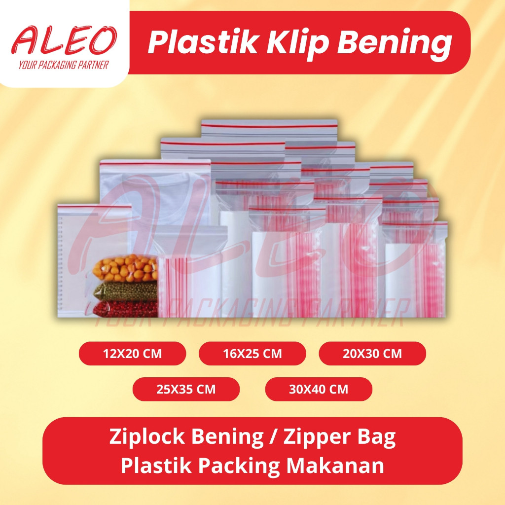 Plastik Klip Bening / Plastik Klip / Plastik Packing Makanan Premium Tebal / Zipper Bag Food Grade /