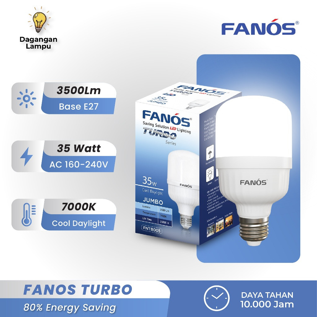 Lampu Led Bohlam FANOS Turbo 35 Watt Lampu Led Light Bulb (CDL) - Cool DayLight