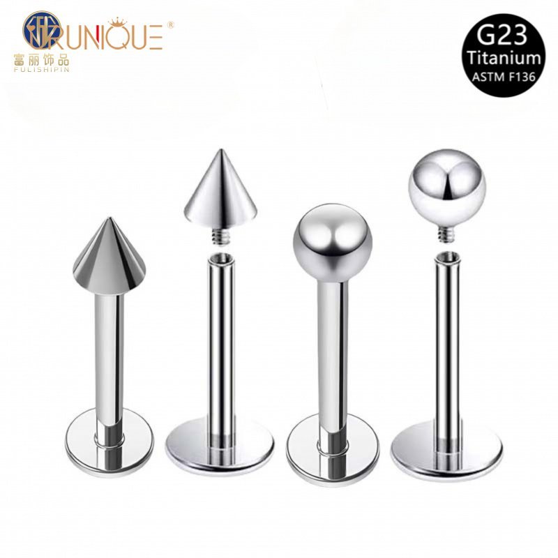 COD Piercing bibir titanium medis F136 lintas batas anting-anting piercing tulang rawan telinga berb