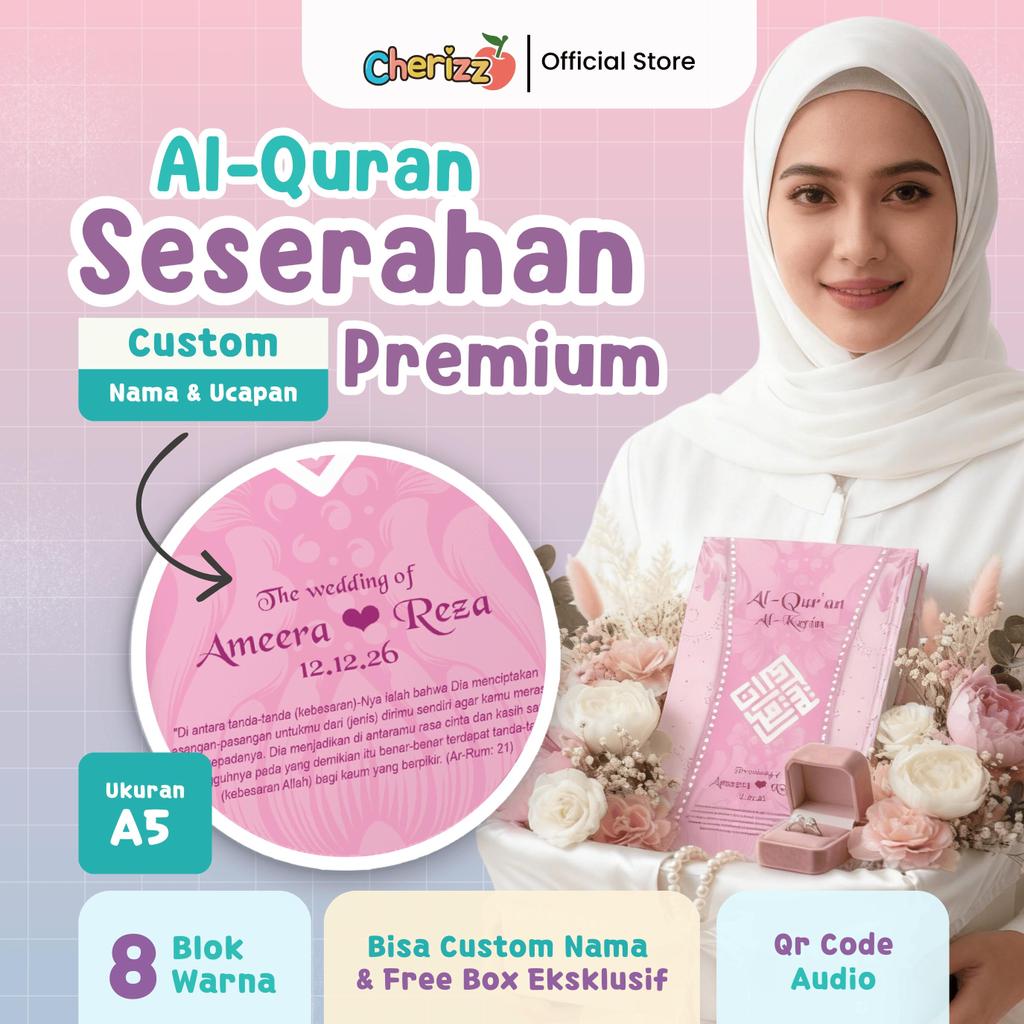 Al Quran Seserahan Pernikahan Custom Nama A5 | Alquran Premium Wedding Gift Islami + Free Box - Says