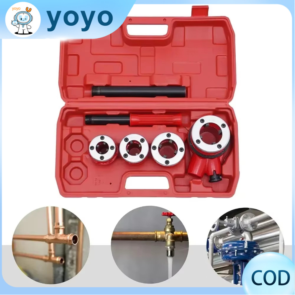 Senai Pipa Manual Alat Drat Pipa Besi Tipe 62 Snei Pipa Ledeng Set Drat 1/2" 3/4" 1" 1 1/4"