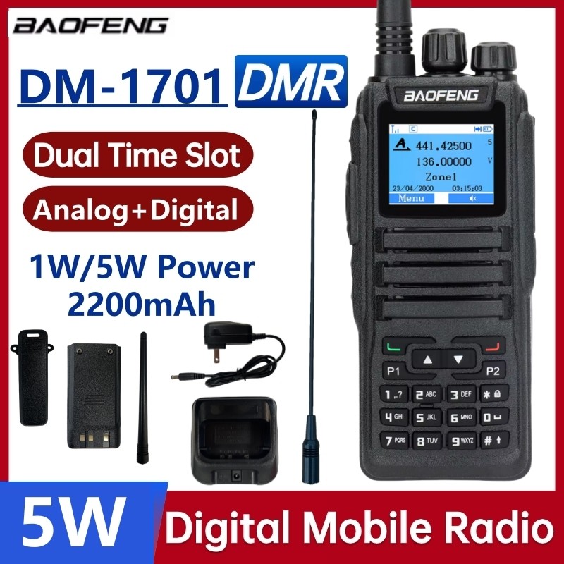 Baofeng DMR DM-1701 Walkie Talkie DM1701 Dual Mode Analog Two Way Rao