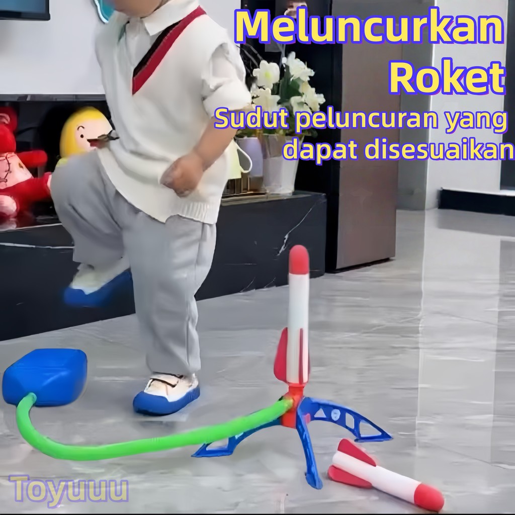 Roket Mainan Anak Viral | Pompa Injak Roket Busa Aman untuk Anak/Mainan Roket Luar Ruangan/Mainan Ro